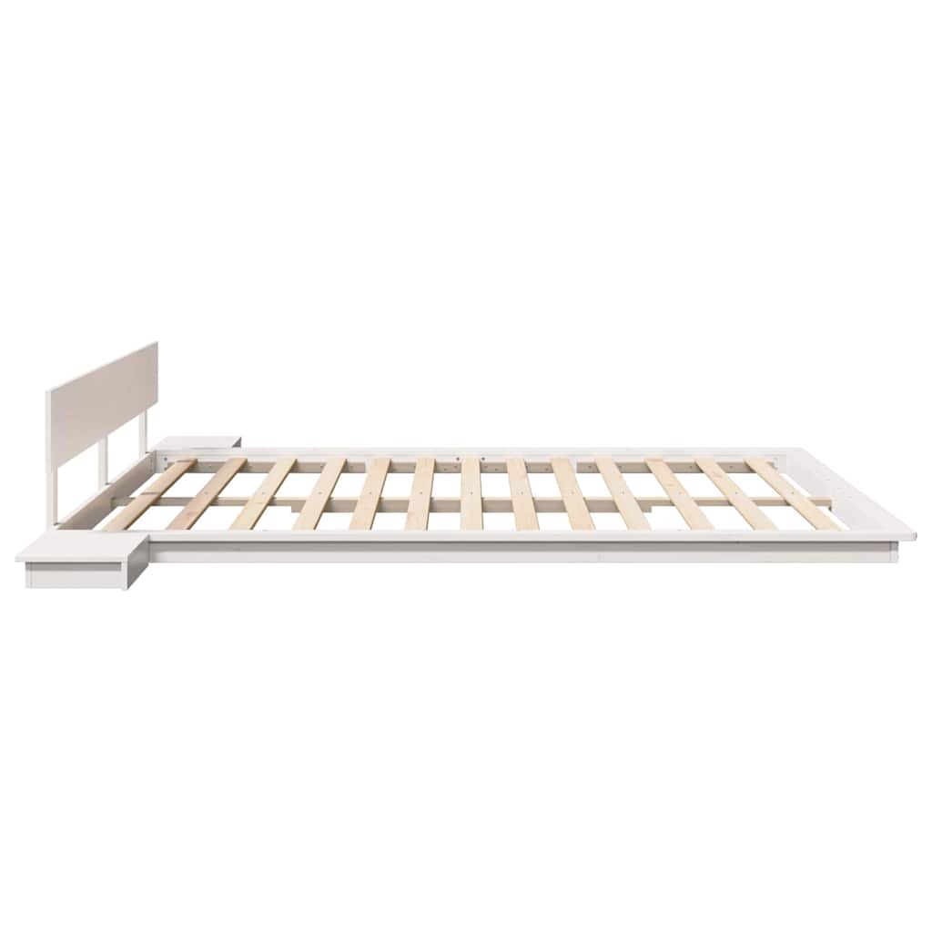 Bed Frame in White 200 x 200 cm Wood