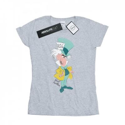 Camiseta de Algodón Clásica del Sombrerero Loco para Mujer