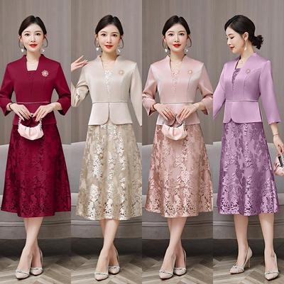 YQWL5656 Autumn/Winter 2025 Slimming Mother-in-Law Wedding Toast Dress - Elegant and Youthful Style