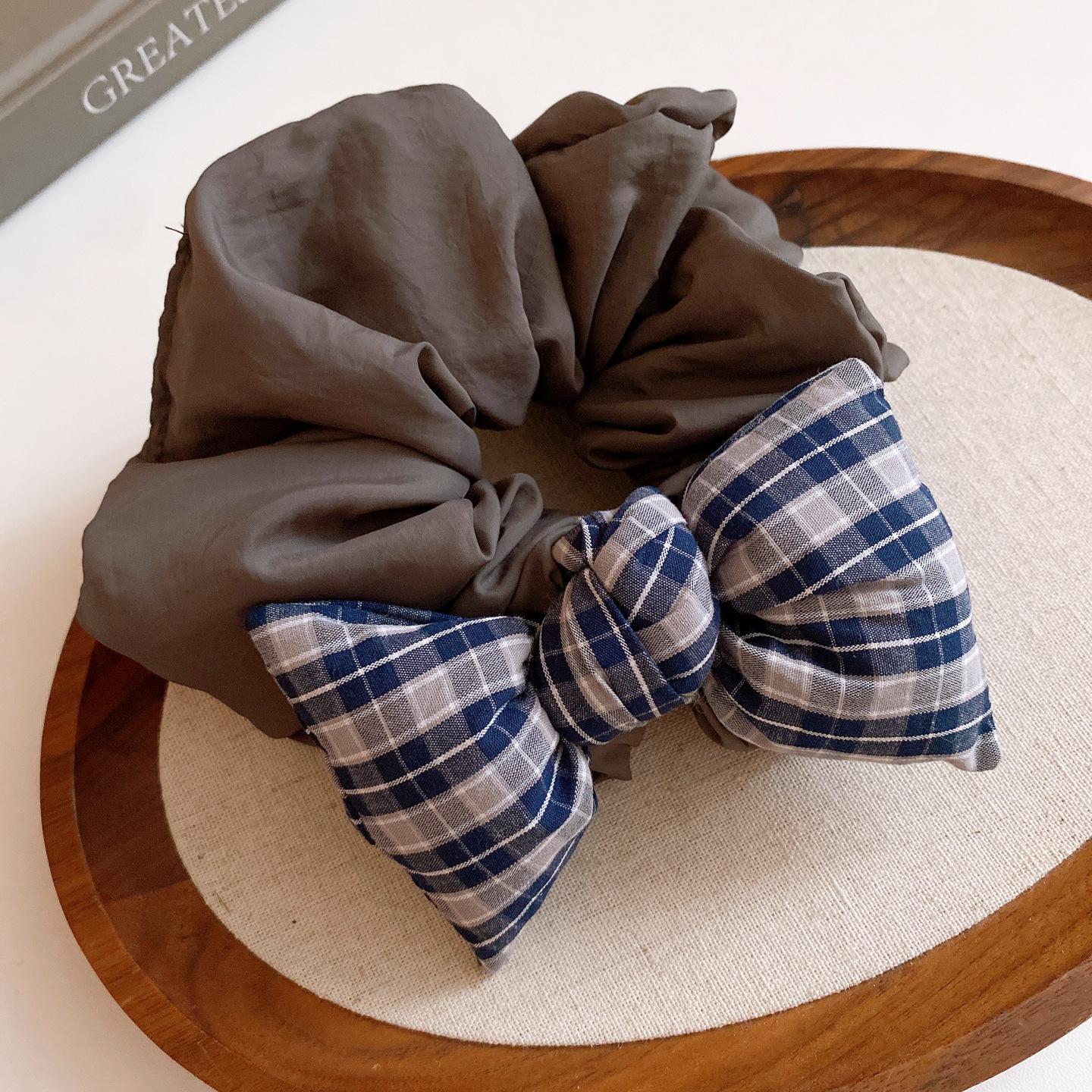 

Autumn and winter fabric art grid bow hair band exquisite large intestine hair band fashionable versatile hair accessories headgear