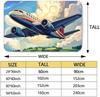 Soft Airplane Area Rug, Area Foldable Rectangular Rug, Cartoon Airplane Print Rug, Washable  Rug with Rubber Non-Slip Rug