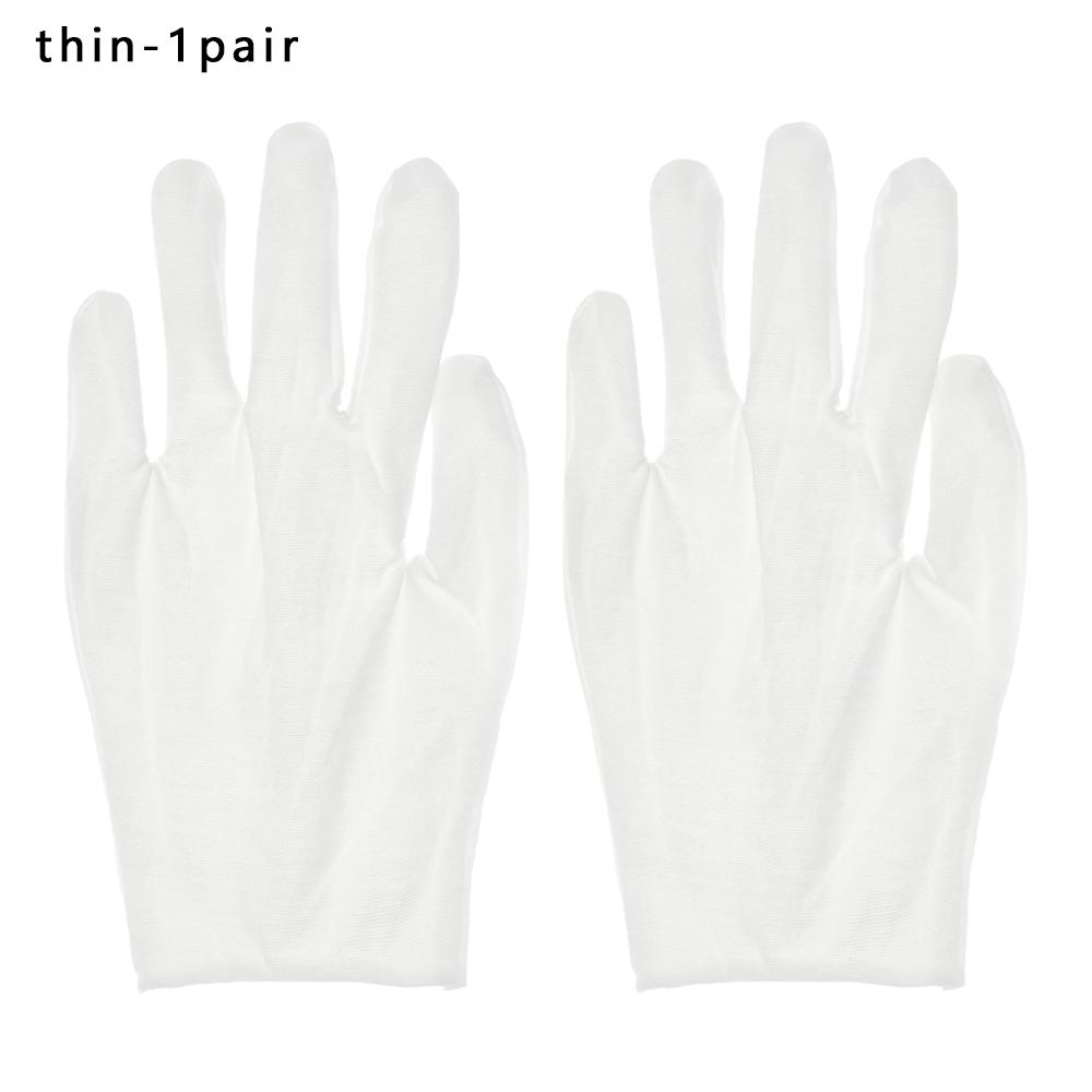 1Pair White Cotton Gloves Labor Protection Gloves for Jewelry Appreciation thin medium Cleaning Gardening Etiquette Supplies