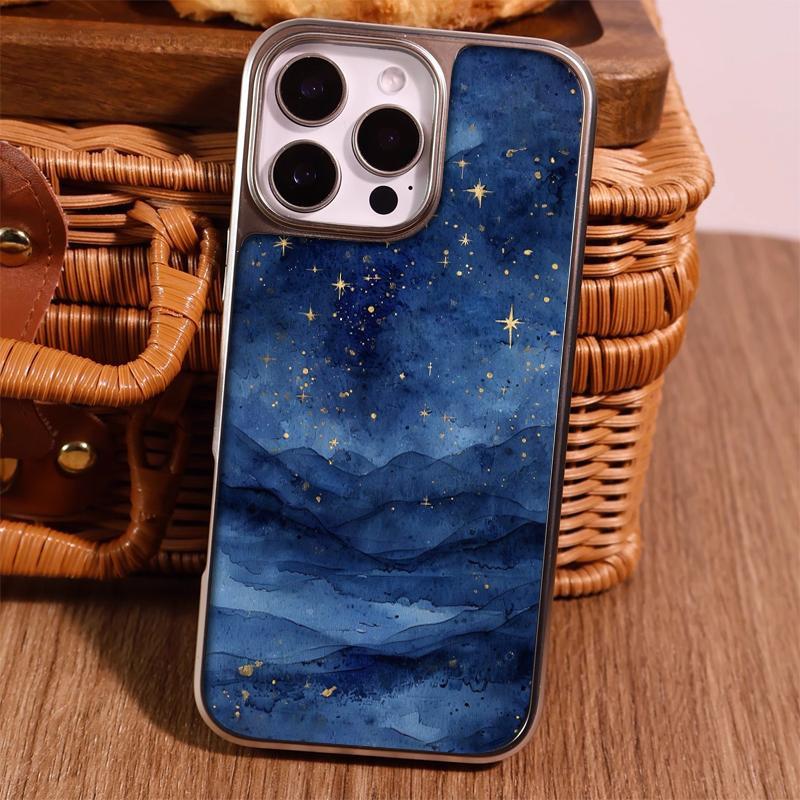 Shanhai Starry Sky is suitable for iPhone16/17 mobile phone case 15pro matte PC13 large hole 14 personality 12 men's and women's models