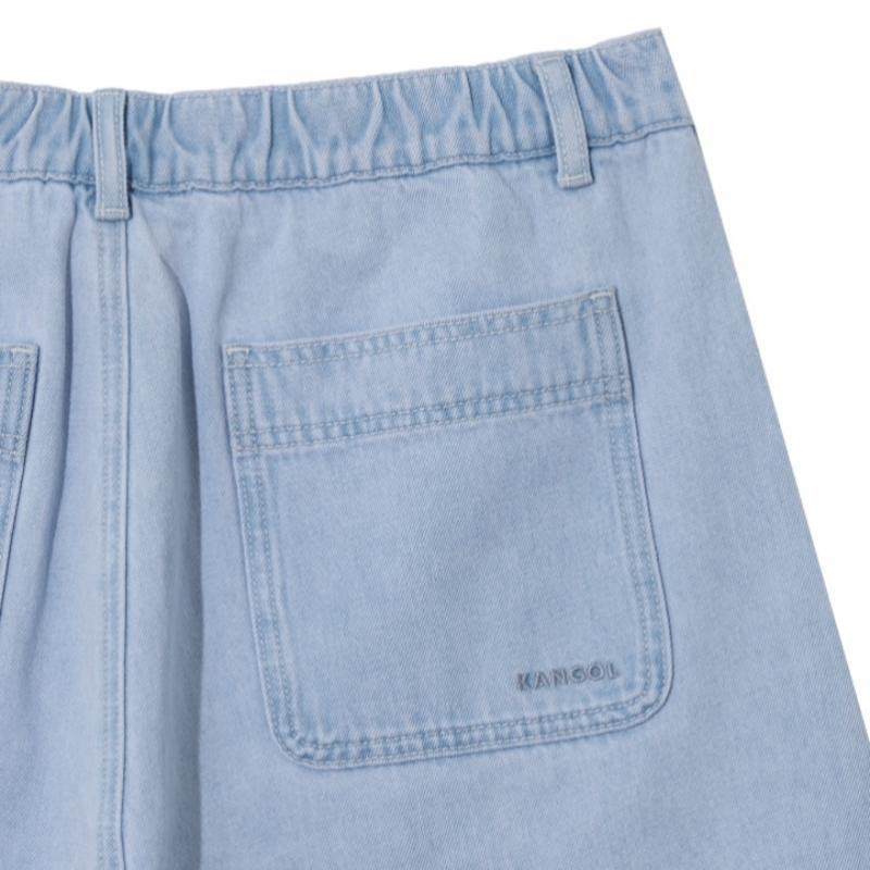 KANGOL Ground Denim Bermuda Shorts Light Blue 4067