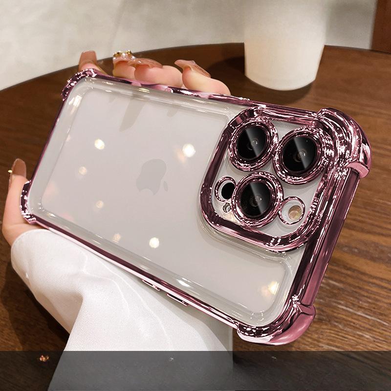 

Применимо к 15promax iPhone Чехол IPhone 14 Гальванизированная четырехугольная подушка безопасности Anti-fall 13 Складной невидимый кронштейн iPhone 8 Plus/ 7 Plus