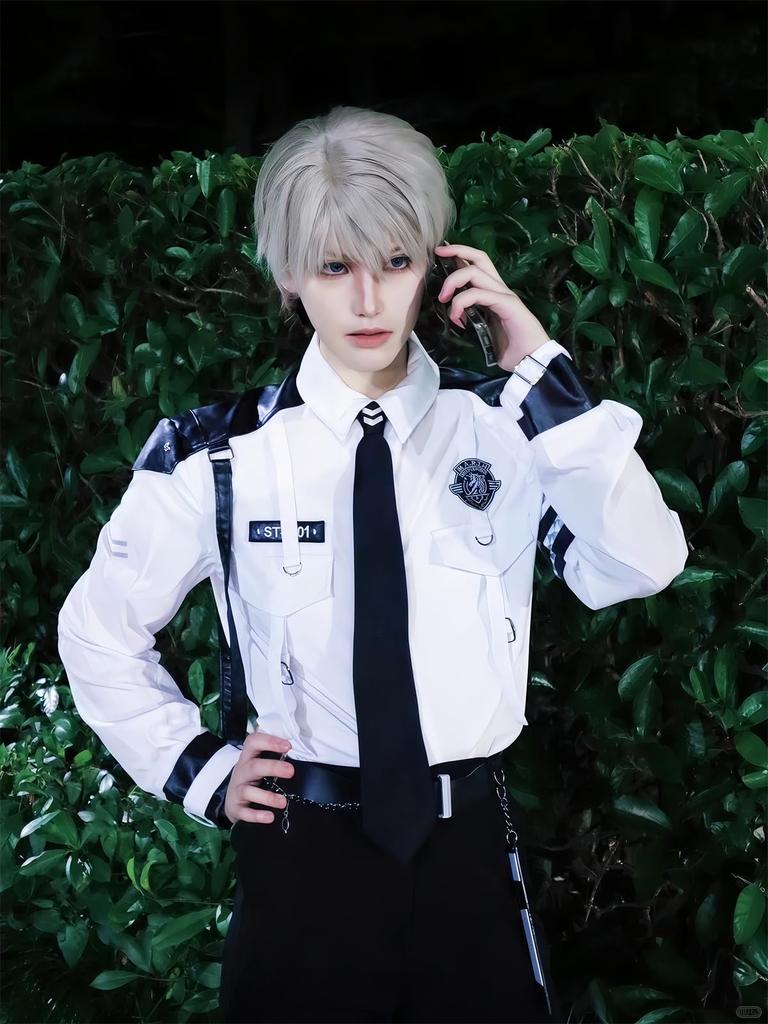 Seiya Cosplay Costume from Koi To Evol Special Police Officer Uniform Popular Game Costume Day [NOKIJP] Miku, Protagonist, Set, (White Patrol, XS)