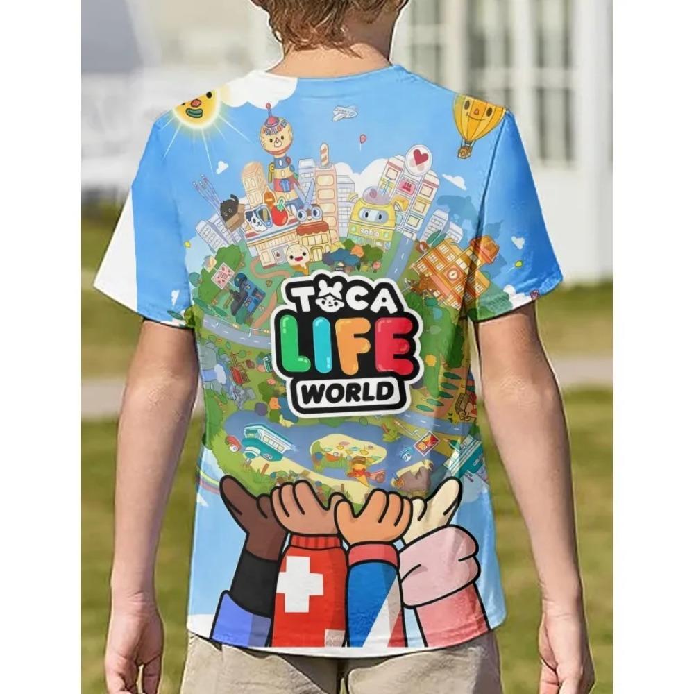 Summer Toca Life World 3D game Printed Kids T-shirt Casual Soft GAME Print Tee Fashion High Quality for Boys/girls Tees Anime T-shirt Cute Tops