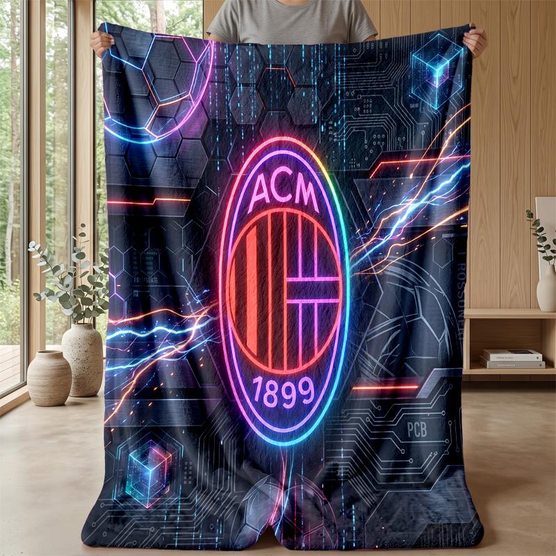 AC Milan Theme blanket Soft Flannel Blanket Plush Throw Blanket Cozy Sofa Bed Blanket for Home Decor