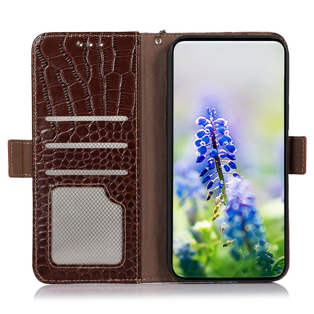 For Xiaomi 14T Pro Case Crocodile Texture Genuine Cow Leather Phone Wallet Cover