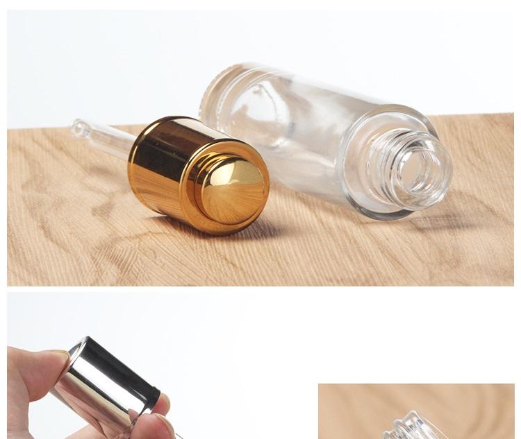 30ml Tubes Dropper Glass Aromatherapy Liquid Essential Massage Oil Pipette Travel Empty Refillable Bottles Cosmetic Containers