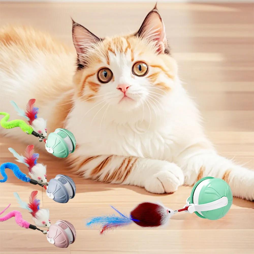 1PC Smart Electric Cat Toy Ball Interactive Self Rolling Laser Ball for Kitten Indoor Play Automatic Pet Toy Durable Design