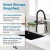 Adjustable Sink Shelf Aluminum Plastic Hanging Rack Durable Sink Organizer Rack  Dishcloth Drainer