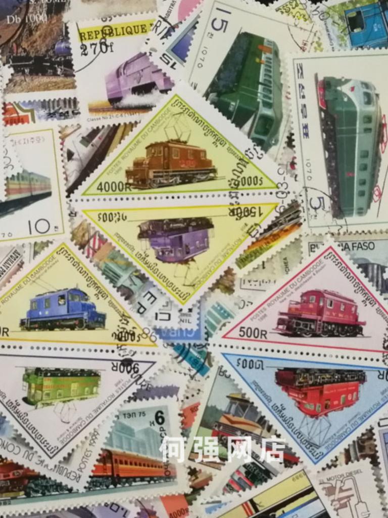 100 Francobolli Diversi di Treni Diesel Elettrici Nessun Duplicato Francobolli Postali Veri Timbri Francobolli Postali Tematici di Treni Grandi Collezione