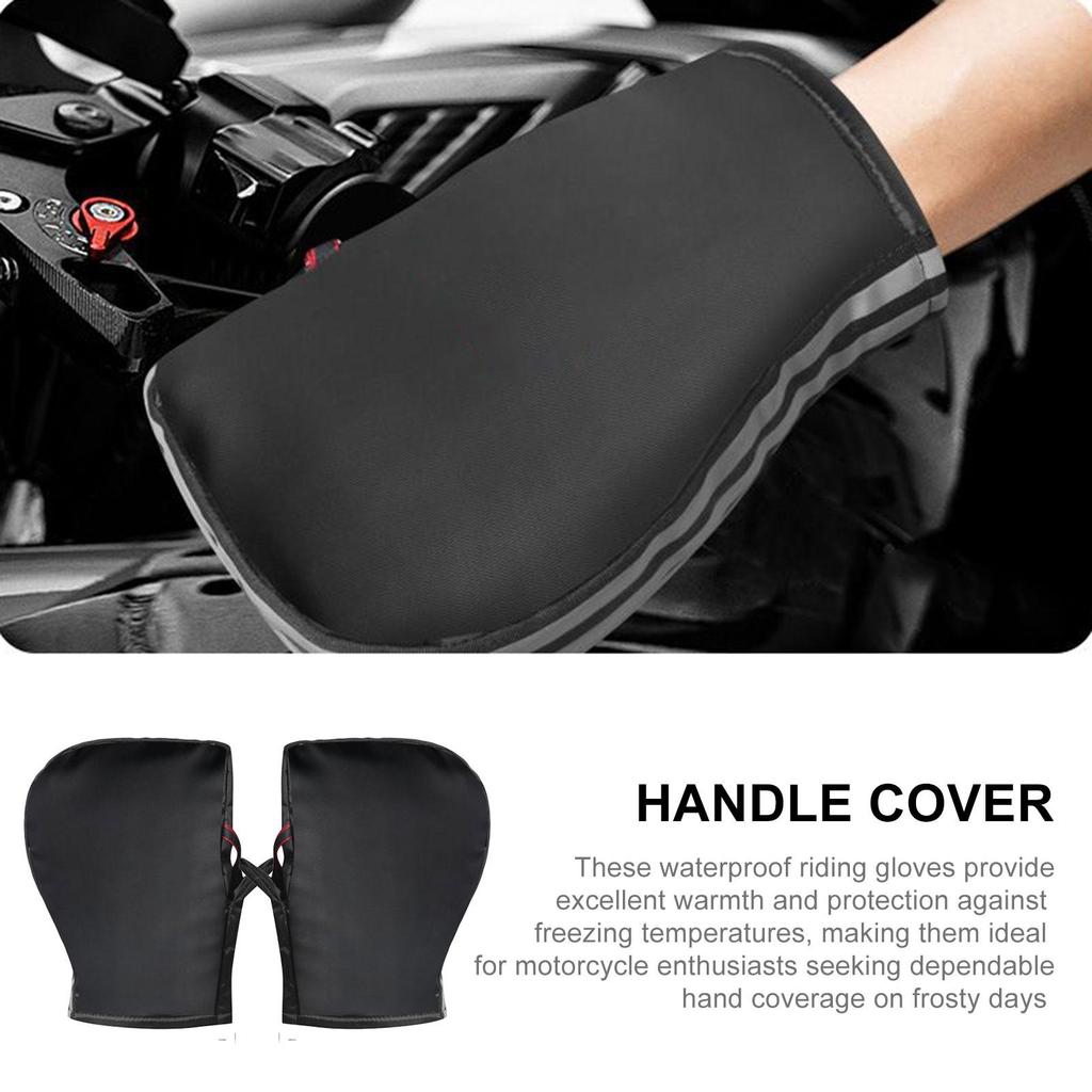 Motorcycle Warm Gloves Handle Warm Waterproof Windproof Muffs With Reflective Strips Bike Handlebar Mittens For Daily Urban