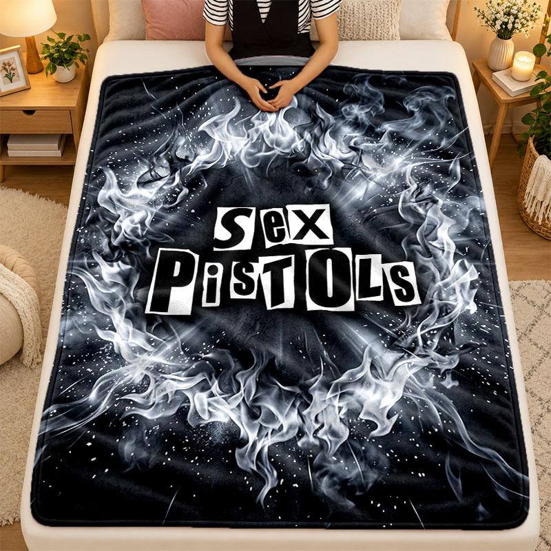 Flannel BlanketSex Pistols Warm Soft Throw Blanket for Indoor Sofa Bed Living Room Use