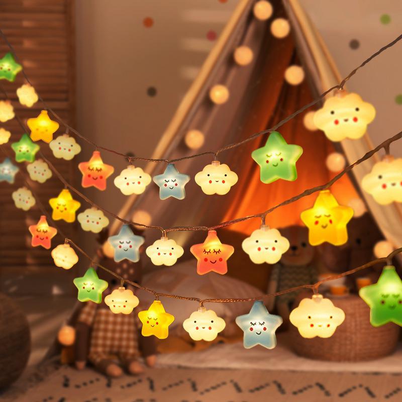 Colorful LED Star & Rainbow Cloud Decorative Tent Hanging Lights