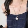 Korean Ins Silver Simple Five-pointed Star Necklace Women's Light Luxury Niche High-end Long Temperament Sweater Chain Accessories