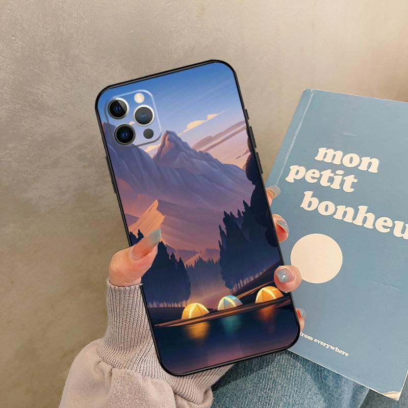 Camping Nature Mountain Case For 17 Air iPhone 16 15 14 13 12 11 Pro Max 12 Mini XR 15 16 Plus 16e Back Cover Shell