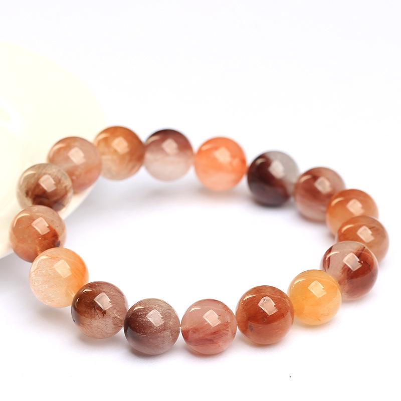 Hongchu Crystal Natural Red Bean Paste Color Rabbit Fur Bracelet Ice-colored Rabbit Hair Crystal Bead Bracelet
