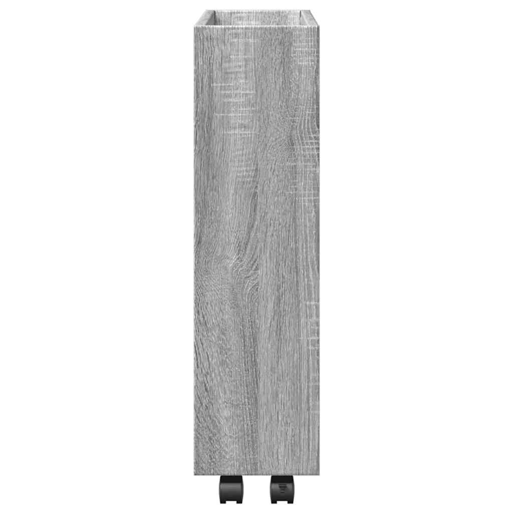 Narrow Storage Trolley 3 Tier Grey Sonoma Particleboard