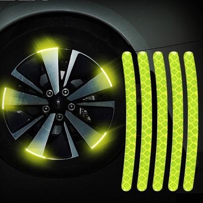 20pcs Car Wheel Hub Reflective Sticker Tire Warning Sticker 3D Three-dimensional Balance Car Sticker Personalized Decoration
