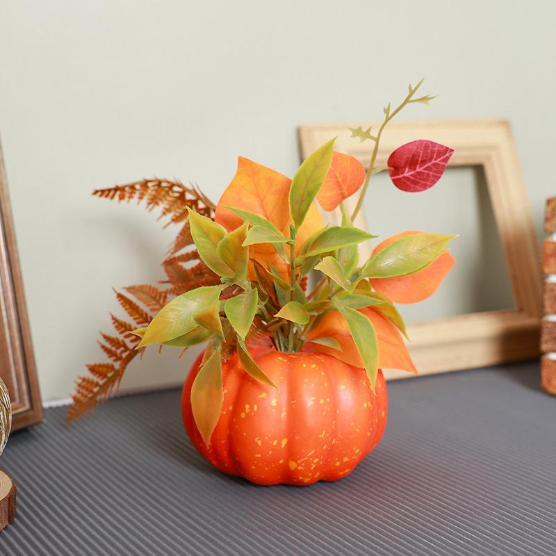 Simulation Pumpkin Decoration Thanksgiving Decor Pumpkin Halloween Artificial Pumpkin Tabletop Ornaments Autumn Harvest Decor