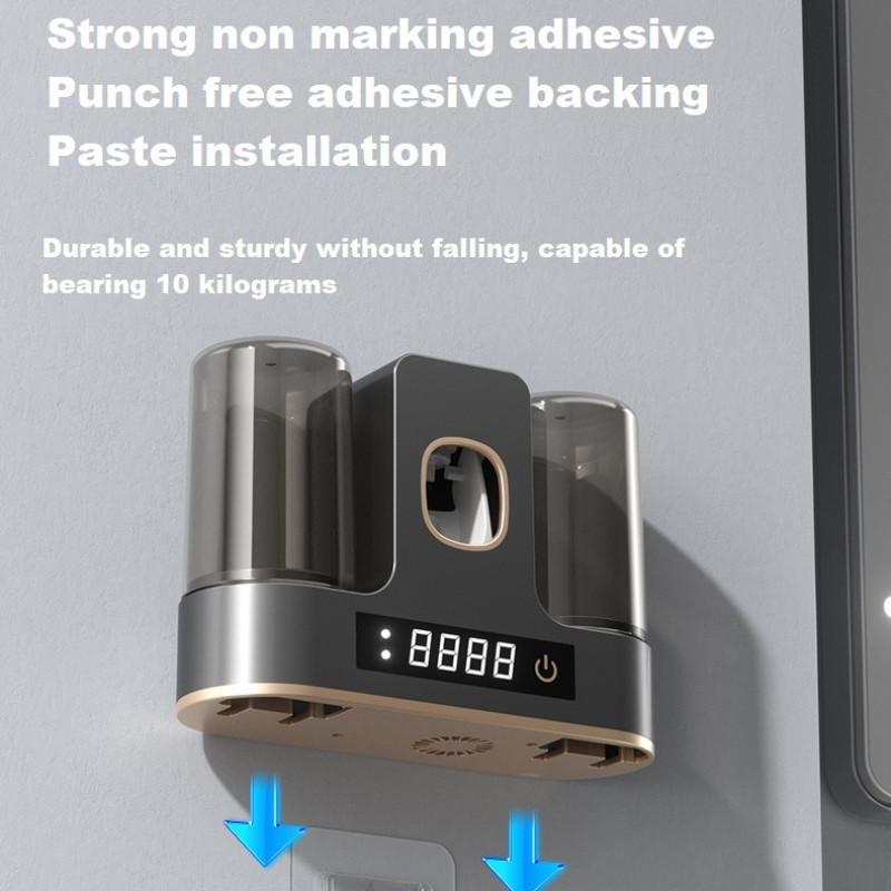Intelligent Sterilization Disinfection Toothbrush Holder 2 Cup Toothpaste Dispenser Wall Mounted Bathroom Accessories