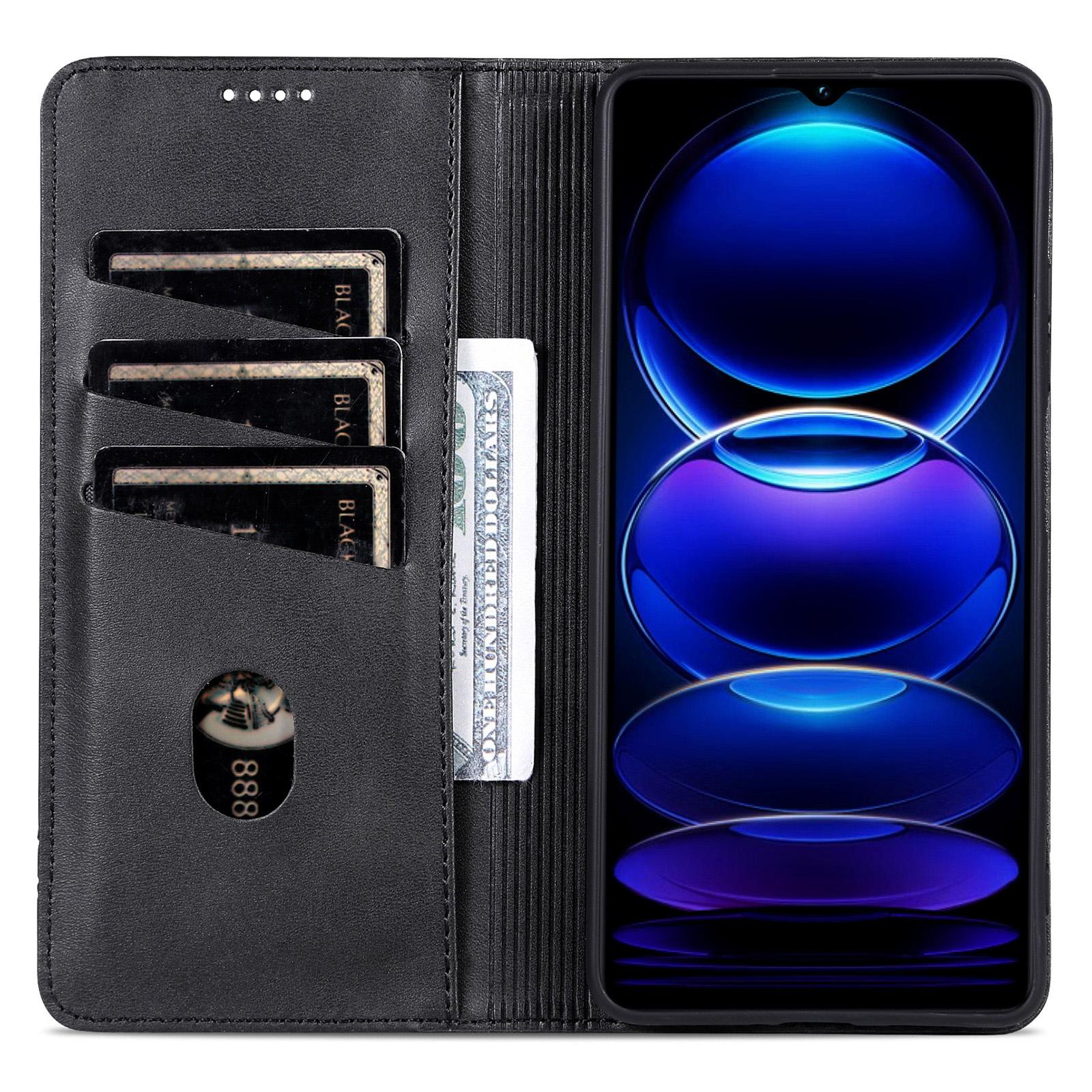 

AZNS For Honor X6b 4G Case Cowhide Texture PU Leather Wallet Phone Cover Black