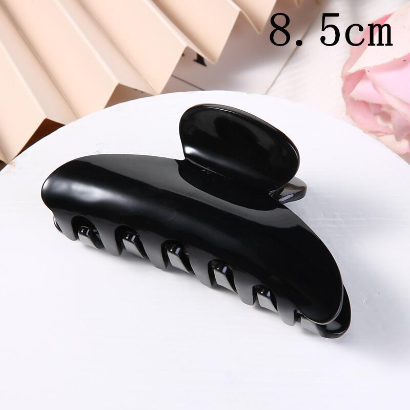 European & American Women’s Black & White Checkered Hair Clip - Large Acetate Acrylic Claw for Bun Hairstyles