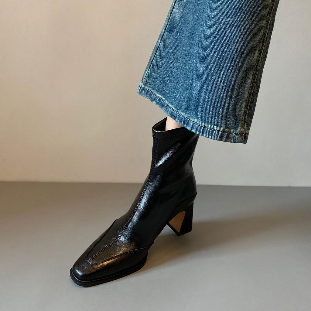 Women's Boots French Retro High Heels Slim Boots Short Boots 2026 New Autumn and Winter British Style Single Boots