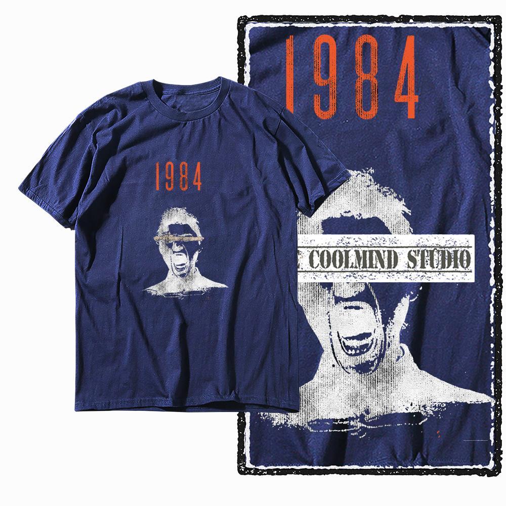 Coolmind X0096 1984 Scream Tee 100% Cotton Exclusive Graphic Men Tshirt Big Size Streetwear T Shirt for Men Tee Shirts