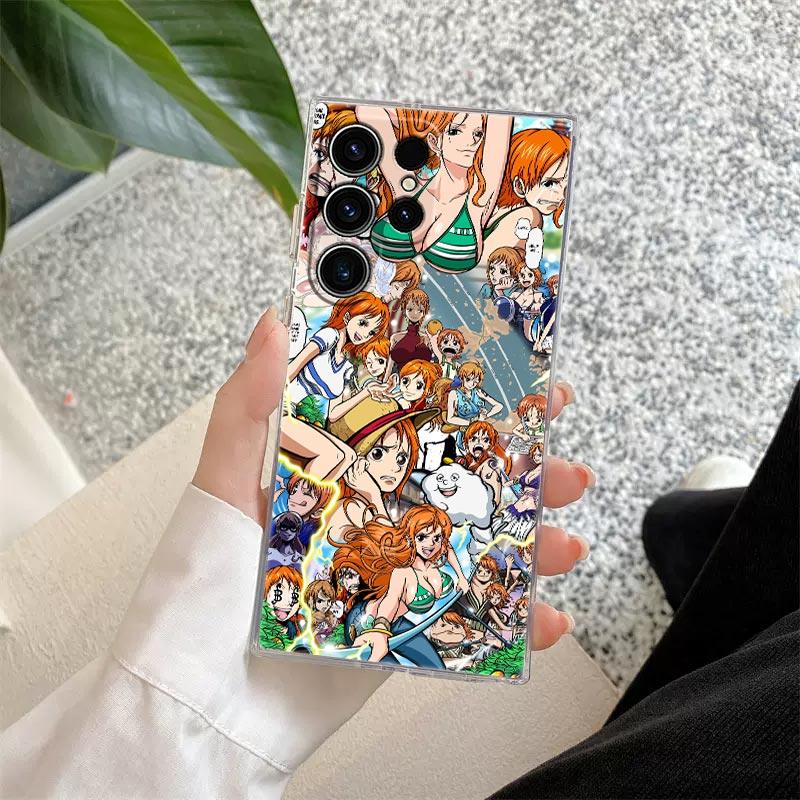 Hot One Anime P-Piece S26 Ultra Case Coque For Samsung Galaxy S25 S26 S24 S23 Ultra S22 S20 Plus S21 FE A57 5G Clear Phone Cover