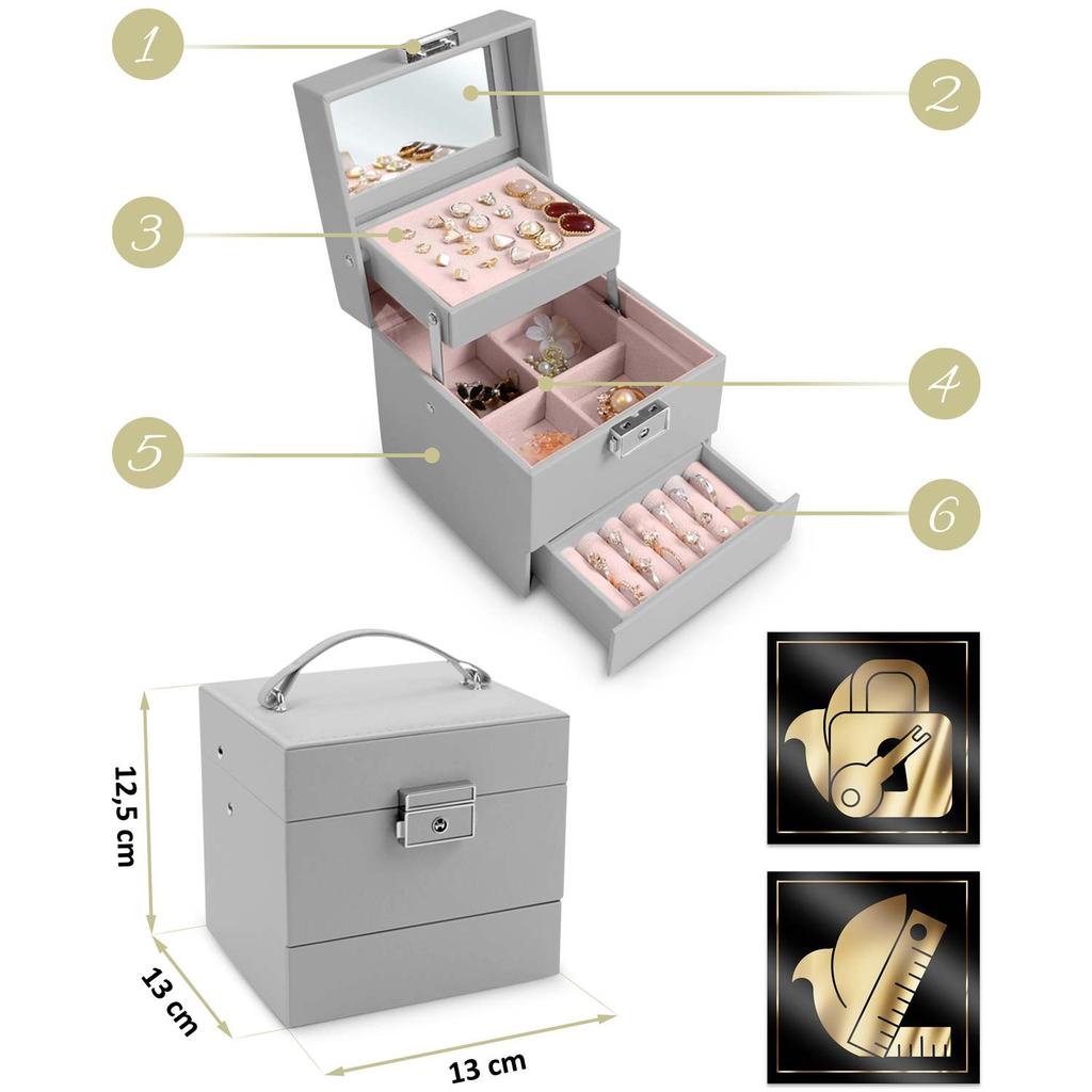 Jewelry Box Ms-703 Massido - Gray