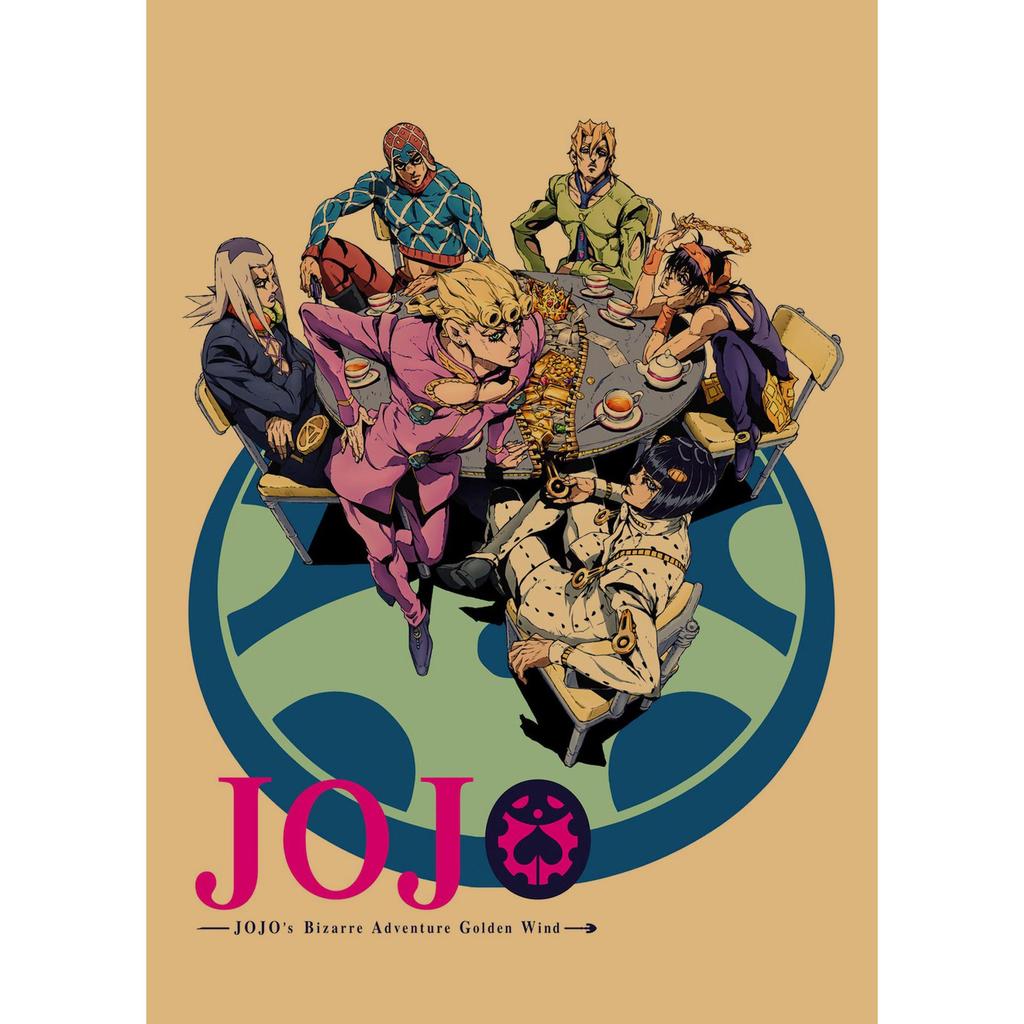 JoJo's Bizarre Adventure Retro Kraftpapier Poster - Japanische Anime Dekoration für Bar, Restaurant oder Café.