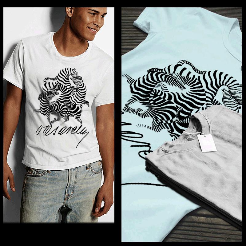 

Victor Vasaerly t-shirt Zebra painting Hungarian-French artist Optical art tee L