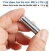 1/2/5 uds 35/5mm M-12 Tornillos para Colador de Fregadero Cesta Coladora para Fregadero de Cocina Conector Roscado de Acero Inoxidable Accesorio de Cocina