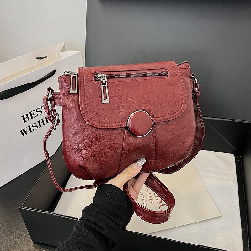 Geantă de umăr pătrată mică pentru femei, din piele moale, geantă crossbody cu compartimente, geantă pentru mamă