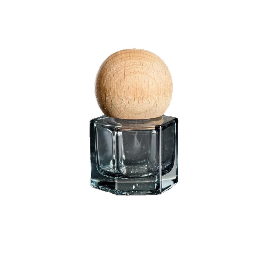 High-End Light-Blocking Glass Roller Bottle with Wood Cap for Perfume and Essential Oils - Small Refillable with Flower Water Applicator.