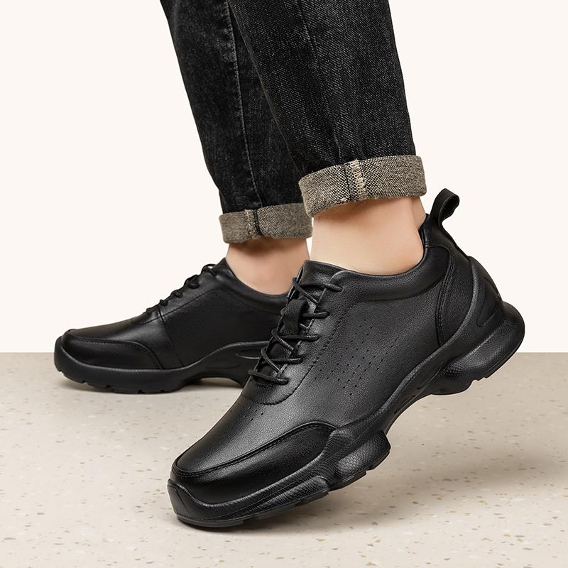 Fashion New Outdoor Male Flats Genuine Leather Men's Walking Shoes Thick Bottom Handmade Skate Shoes Men Brand Lace-Up Mens Sneakers