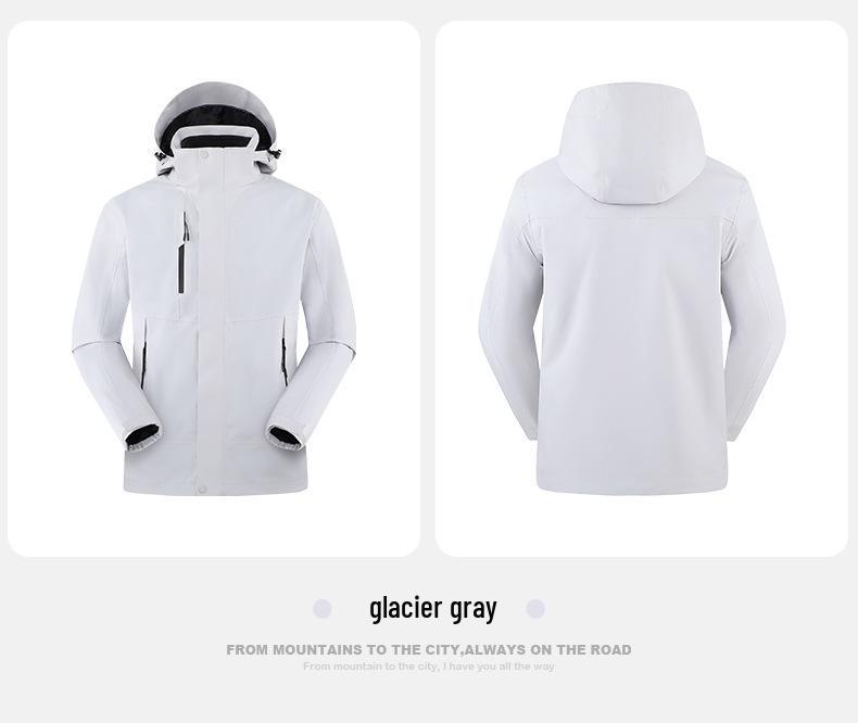 Premium 3-in-1 Outdoor Shell Jacket - Corporate Logo, Windproof, Waterproof, Ideal for Hiking and Mountaineering.