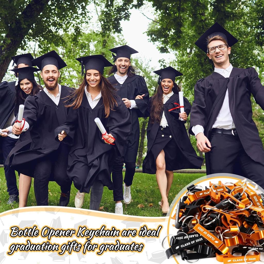 30-100Pcs Class of 2025 Graduation Gifts Bottle Opener Keychain Metal Beer Opener Personalized Opener for Graduation Party Favor