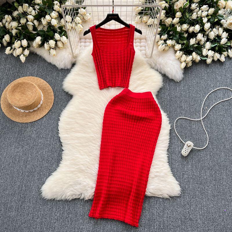 Hong Kong Style Retro Short All-Match High Waist Knit Vest