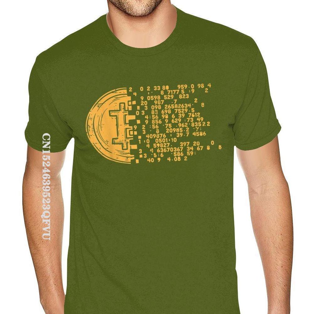 Gothic Style Anime Tshirt Round Collar Natural Cotton Bitcoin Coin Numbers Tee-Shirts Vintage Boyfriend Shirt Custom Wholesale