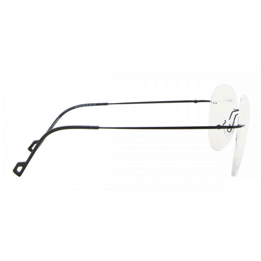 Rimless Oval Shiny Black SmaRtbuy Collection Hani Rt 010 C4 Fashion Unisex Eyeglasses