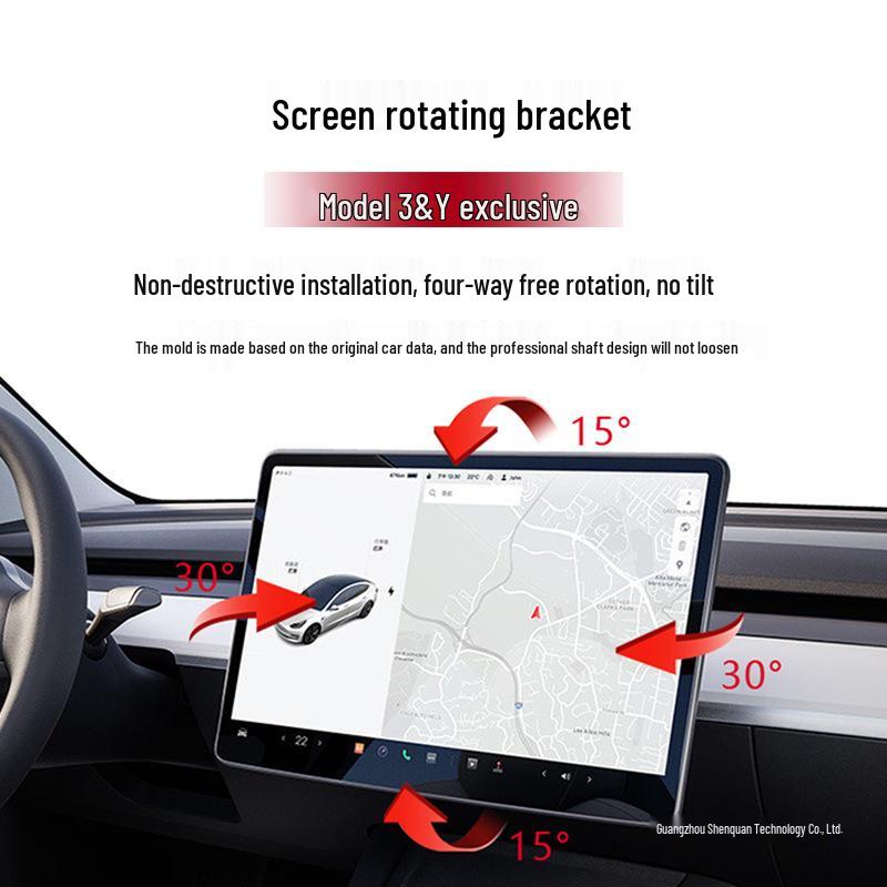 Tesla Model 3/Y Refresh Screen Mount: Four-Way Rotating Bracket. Model 3 (2017-2023)