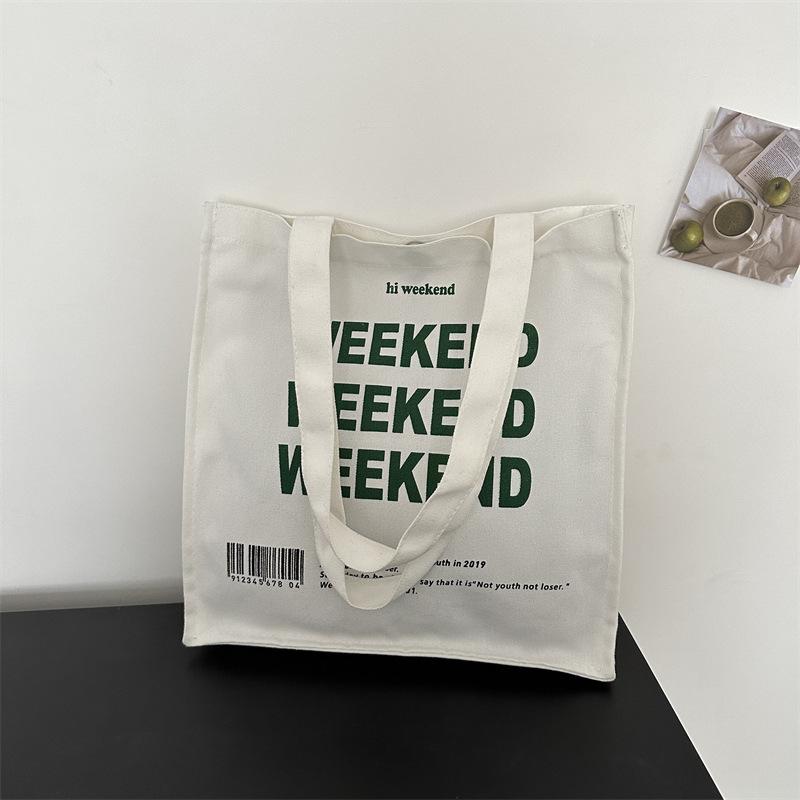 

Холщовая сумка женская одно плечо ленивый стиль литературный японский и корейский Ins простой большой емкости буквы студенческий школьный рюкзак тренд