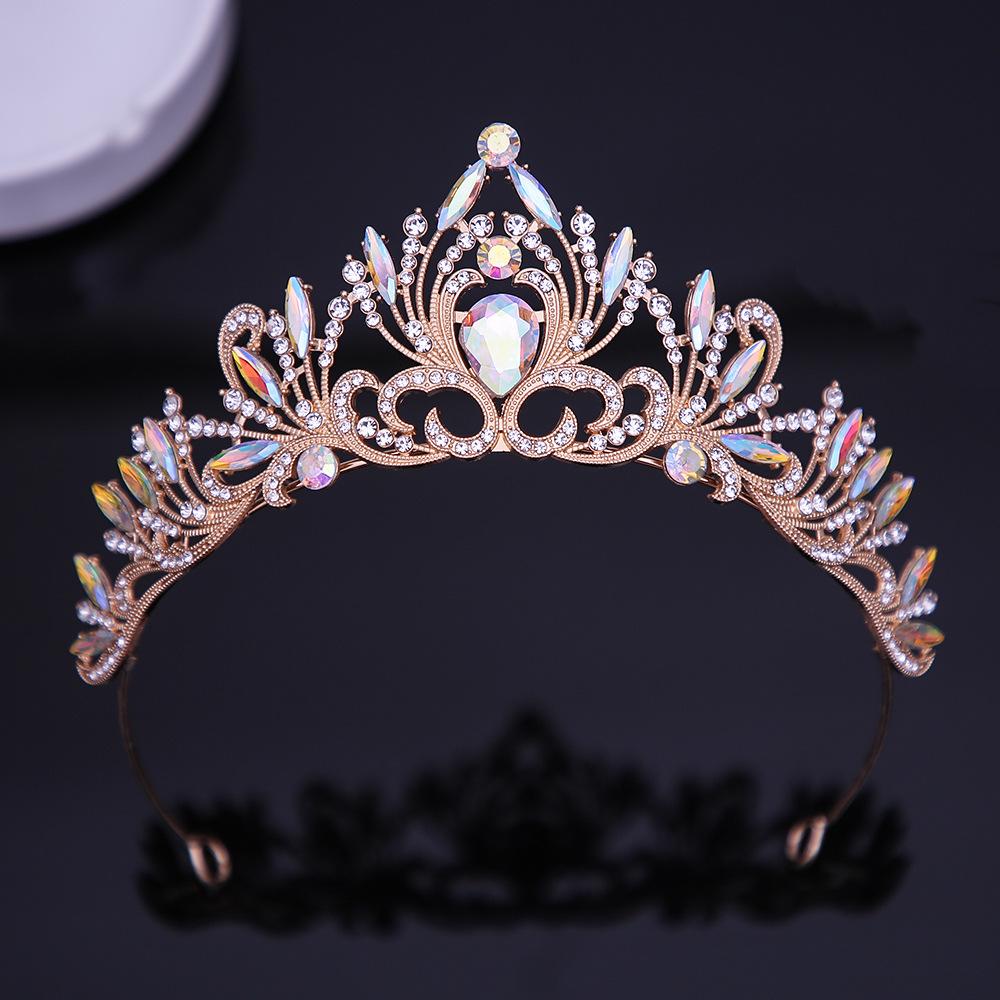 DIEZI 6 Colors Elegant Korean Girls Crystal Tiara Crown For Women Party Wedding Princess Rhinestone Bridal Crown Hair Jewelry