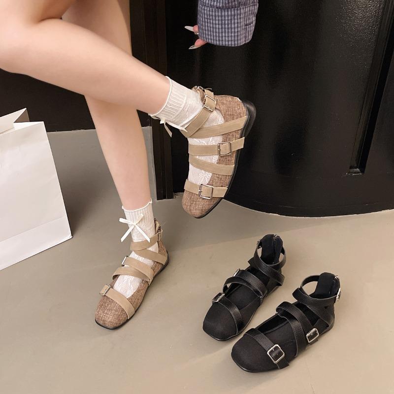 Fashion Women Flats Square Toe Loafers Shoes Casual Sport Sandals New Fashion Summer Sneakers 2025 Walking Shallow Woman Shoes