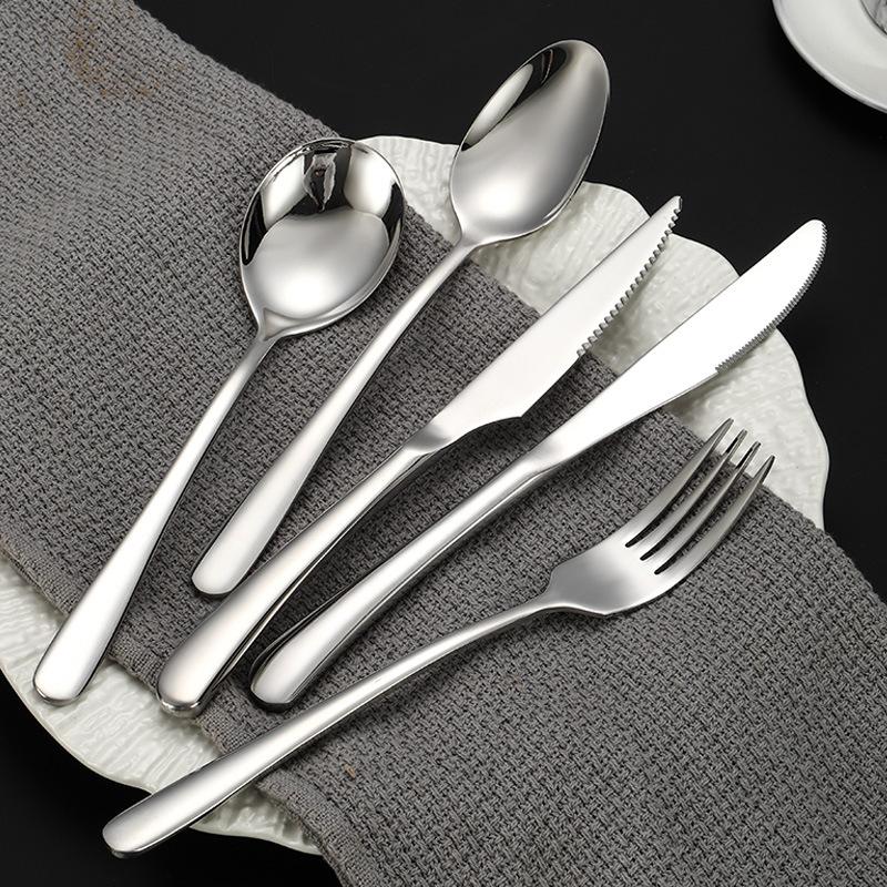 304 stainless steel knife, fork and spoon, thickened elegant series, thick handle, spoon, fork, western tableware set