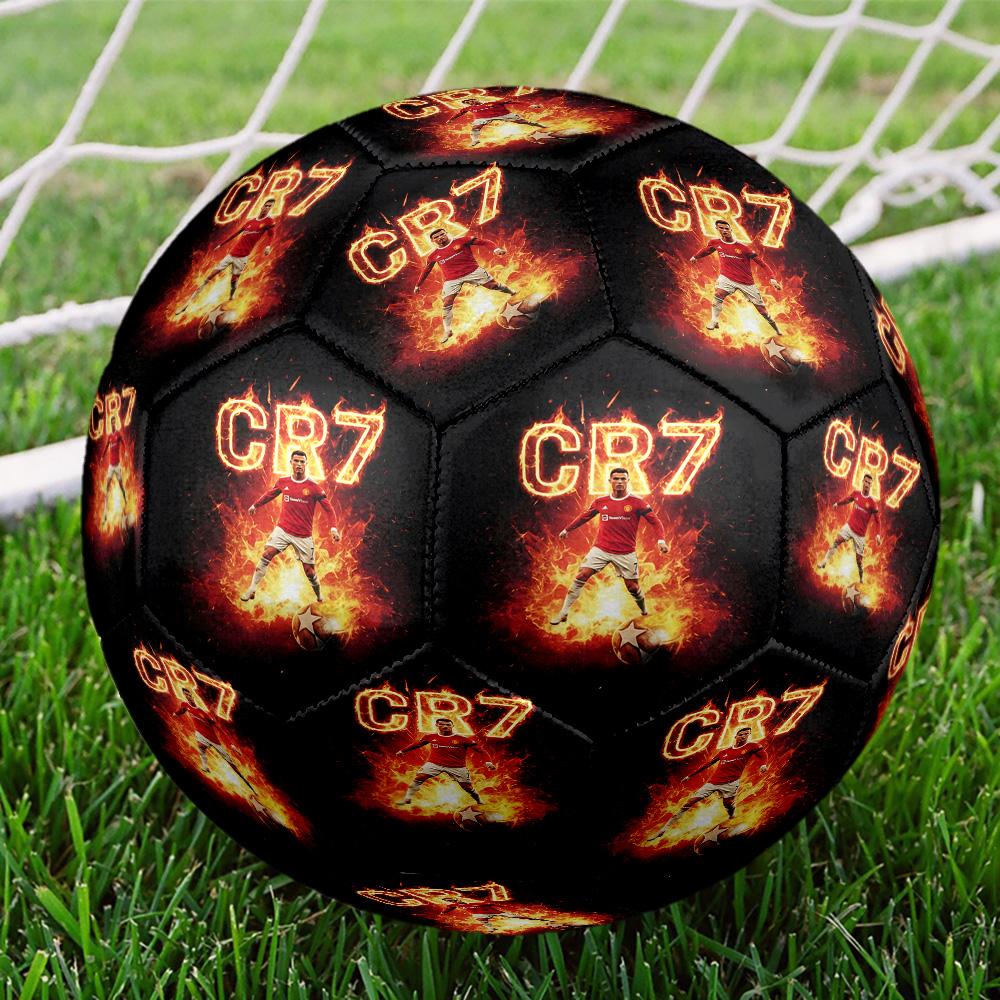 Ronaldo's Iconic Strike Size 5 Soccer Football Machine Sewn Indoor/Outdoor Universal Football Perfect Commemorative Gift for Soccer Lovers